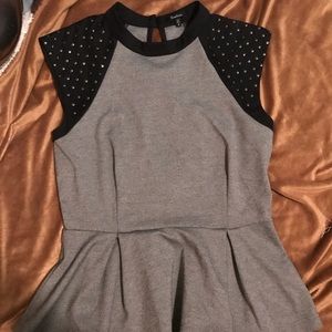 Peplum studded top